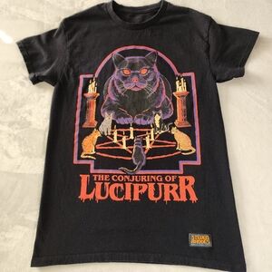 Stephen Rhodes The Conjuring Of Lucipurr Black T-shirt With Graphics Size Small